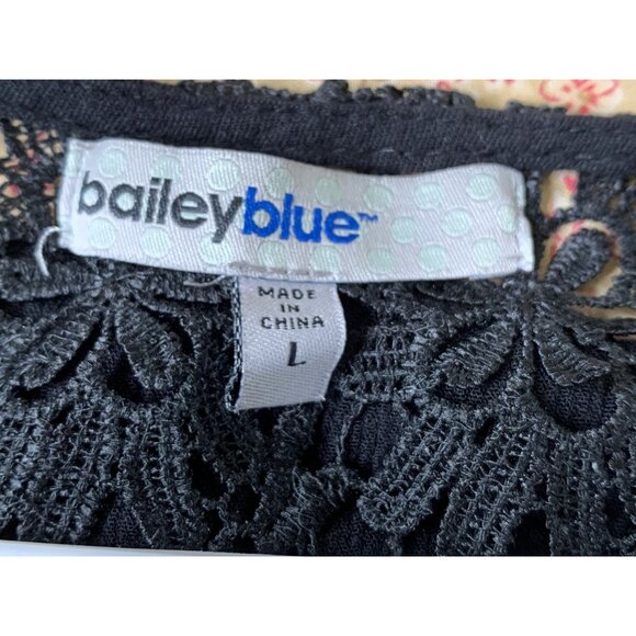 Lacy Black Cap Sleeve Mini Tunic Dress By Baileyblue Size L Junior RY10375 EUC - Picture 3 of 11